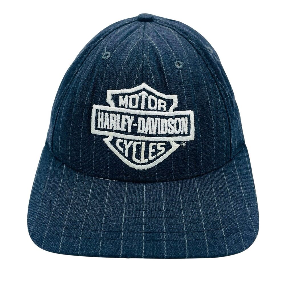 Vintage Harley Davidson Hat Pinstripe Leather Strapback American Needle